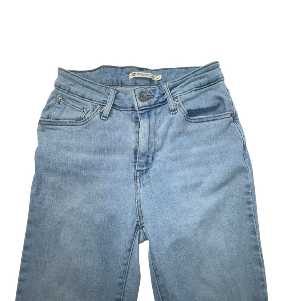 Levi's 721 High Rise Skinny Light Wash Flex Jeans Women's 26x30 - Picture 2 of 11